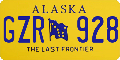 AK license plate GZR928