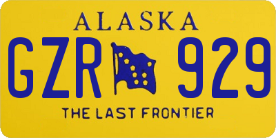 AK license plate GZR929