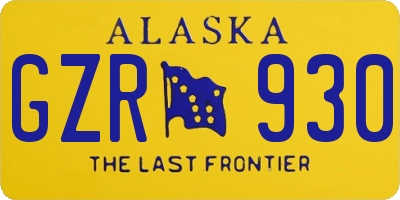 AK license plate GZR930