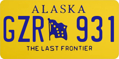 AK license plate GZR931