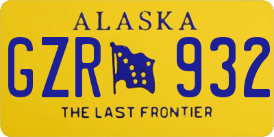 AK license plate GZR932