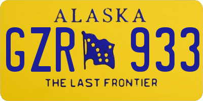 AK license plate GZR933