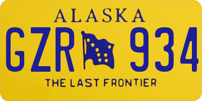 AK license plate GZR934