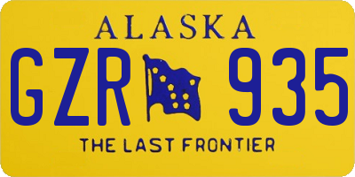 AK license plate GZR935