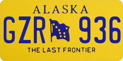 AK license plate GZR936