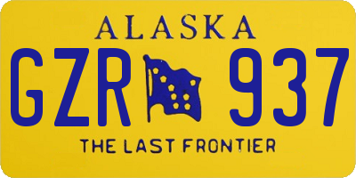 AK license plate GZR937