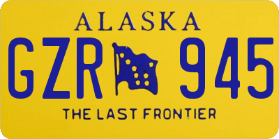 AK license plate GZR945