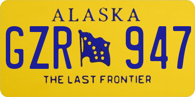 AK license plate GZR947