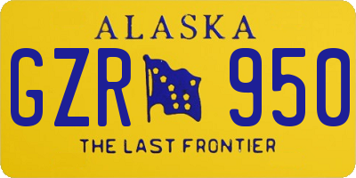 AK license plate GZR950