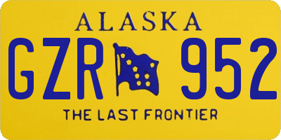 AK license plate GZR952