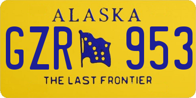 AK license plate GZR953