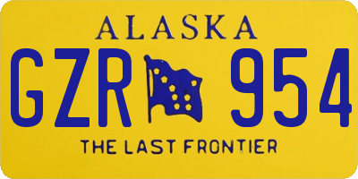 AK license plate GZR954