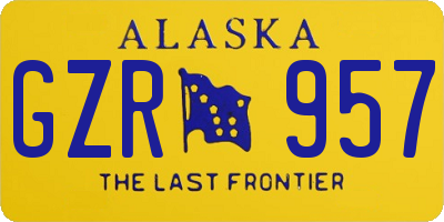 AK license plate GZR957