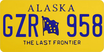 AK license plate GZR958