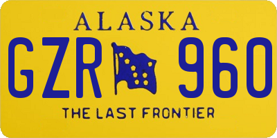 AK license plate GZR960