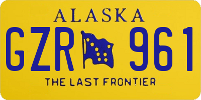 AK license plate GZR961