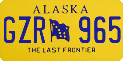 AK license plate GZR965