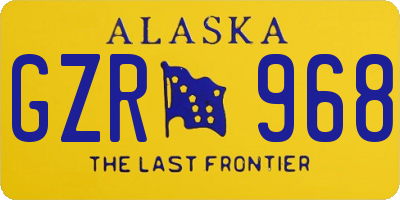 AK license plate GZR968