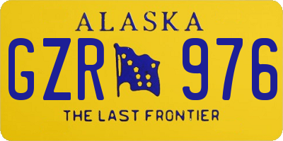 AK license plate GZR976