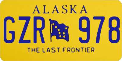 AK license plate GZR978