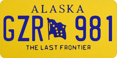 AK license plate GZR981