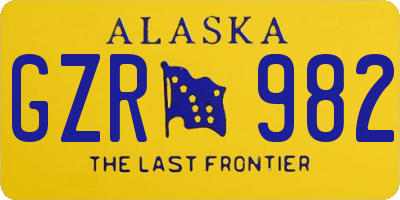 AK license plate GZR982