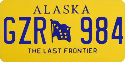 AK license plate GZR984