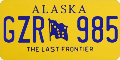 AK license plate GZR985