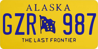 AK license plate GZR987