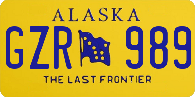 AK license plate GZR989