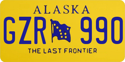 AK license plate GZR990