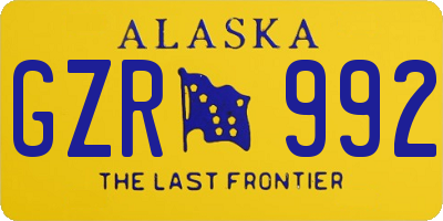 AK license plate GZR992