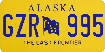 AK license plate GZR995