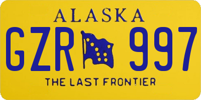 AK license plate GZR997