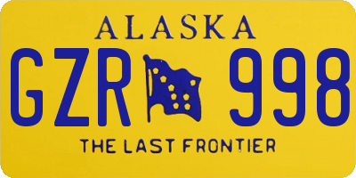 AK license plate GZR998