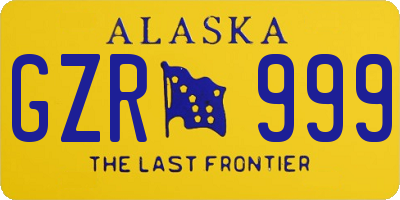 AK license plate GZR999