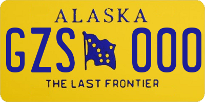 AK license plate GZS000