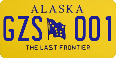 AK license plate GZS001