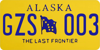 AK license plate GZS003