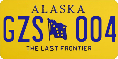 AK license plate GZS004