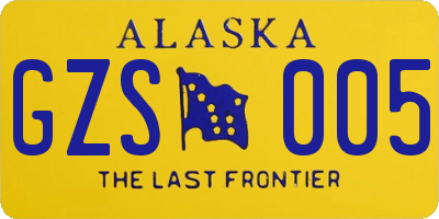 AK license plate GZS005