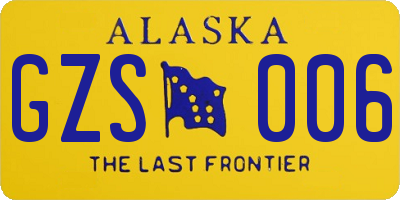 AK license plate GZS006