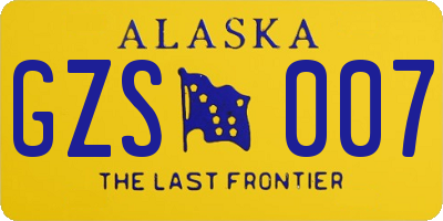 AK license plate GZS007