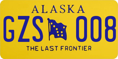 AK license plate GZS008