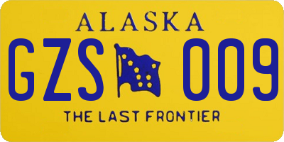 AK license plate GZS009