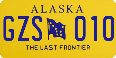 AK license plate GZS010