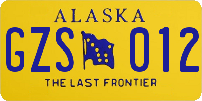 AK license plate GZS012