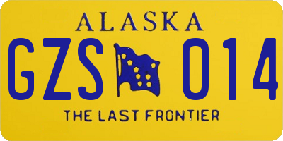 AK license plate GZS014