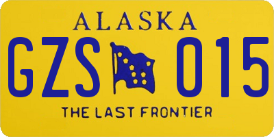 AK license plate GZS015