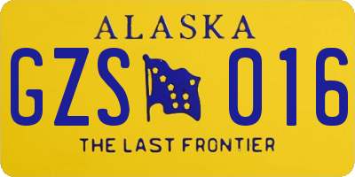 AK license plate GZS016